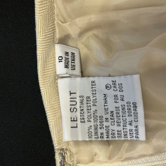 Le Suit cream twill lined pencil skirt Size 10 - Picture 3 of 4